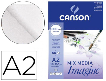 Bloc dibujo Canson Imagine A2 encolado 50h 200g/m²